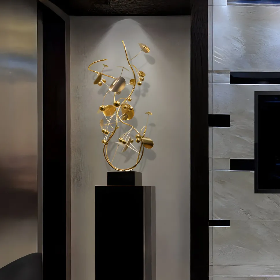 Nebular Bloom 103cm Gold Metal Indoor Sculpture