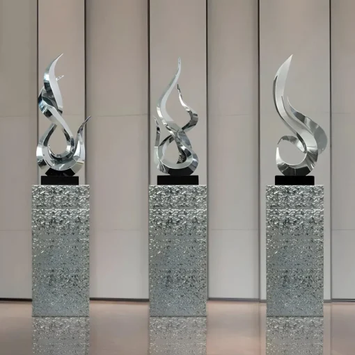 Nexus Ignite 91cm Silver Metal Indoor Sculpture v3