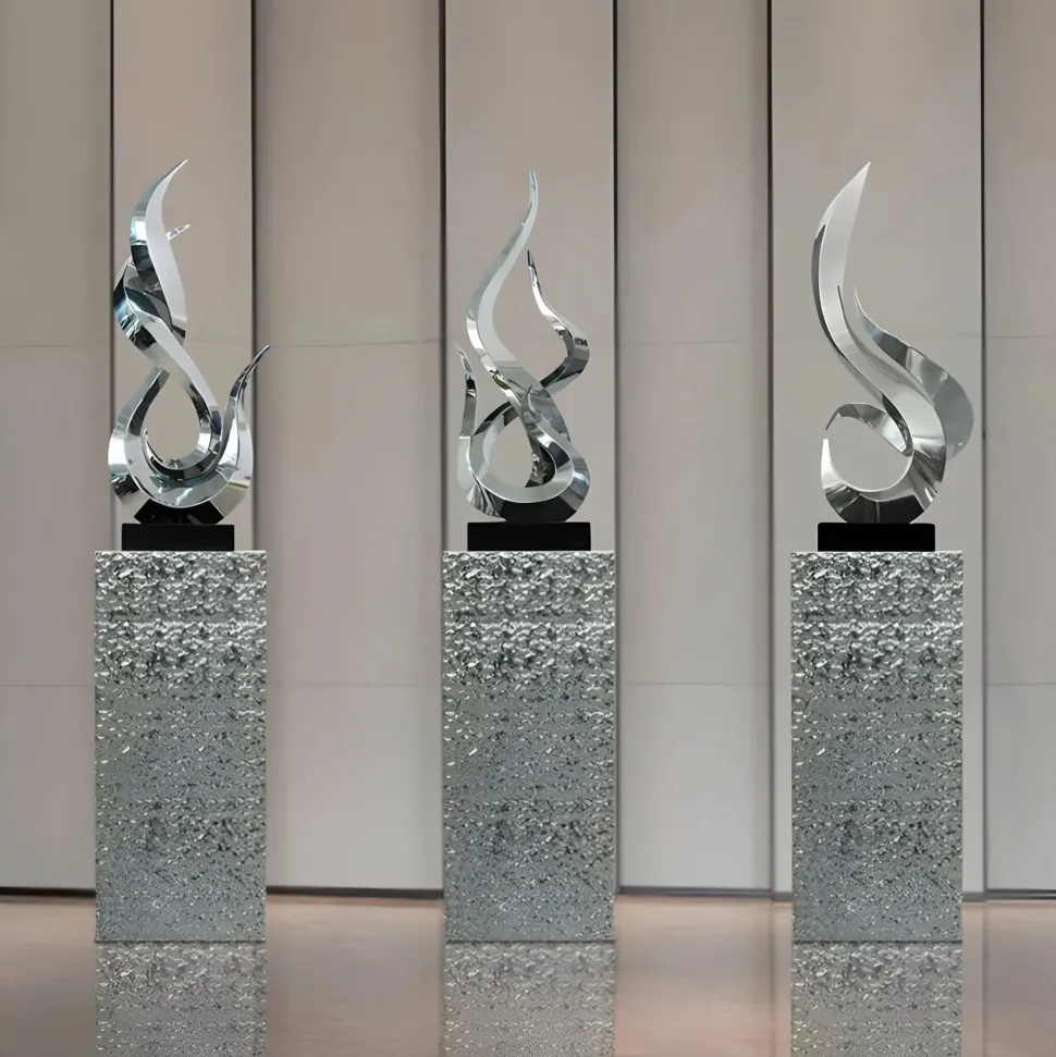 Nexus Ignite 93cm Silver Metal Indoor Sculpture v1