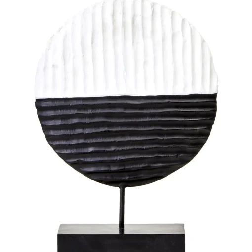 Night & Day 41cm Black & White Wood Indoor Sculpture