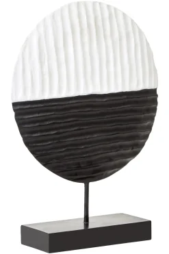 Night & Day 41cm Black & White Wood Indoor Sculpture