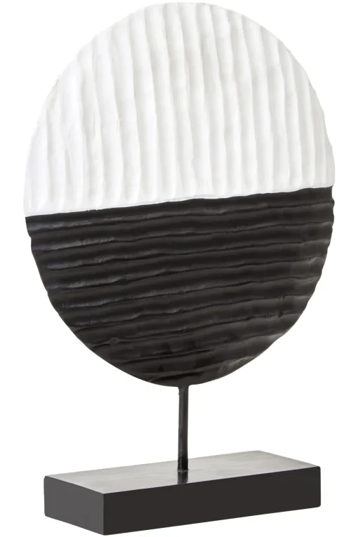 Night & Day 41cm Black & White Wood Indoor Sculpture