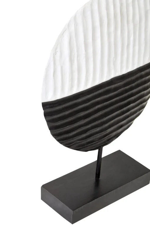 Night & Day 41cm Black & White Wood Indoor Sculpture
