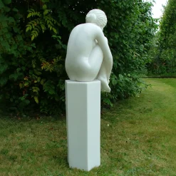 Nude Melina on Column Marble Garden Statue