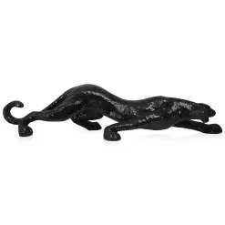 Obsidian Panther 24cm Black Resin Indoor Sculpture