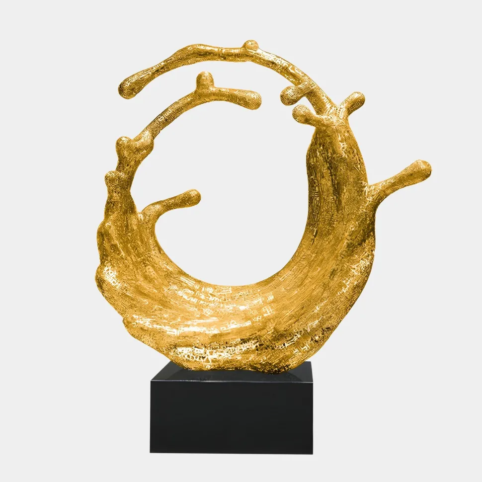 Oceanic Wave 117cm Gold Metal Indoor Sculpture