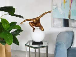 Orbital Balance 65cm Gold Resin Indoor Sculpture