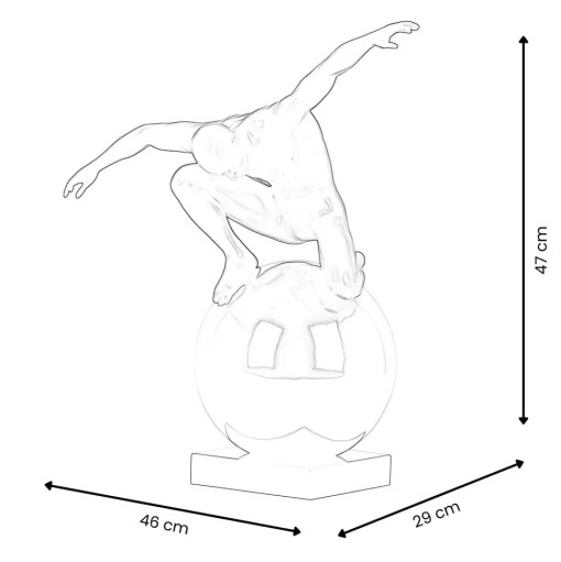 Orbital Balance 47cm Red Resin Indoor Sculpture