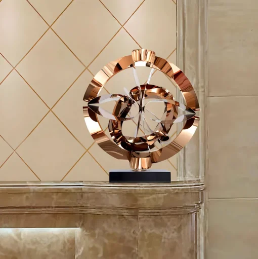 Orbital Chaos 55cm Copper Metal Indoor Sculpture