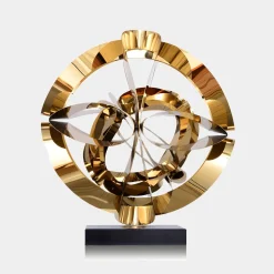 Orbital Chaos 65cm Gold Metal Indoor Sculpture