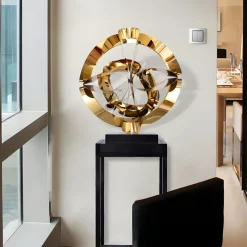 Orbital Chaos 65cm Gold Metal Indoor Sculpture
