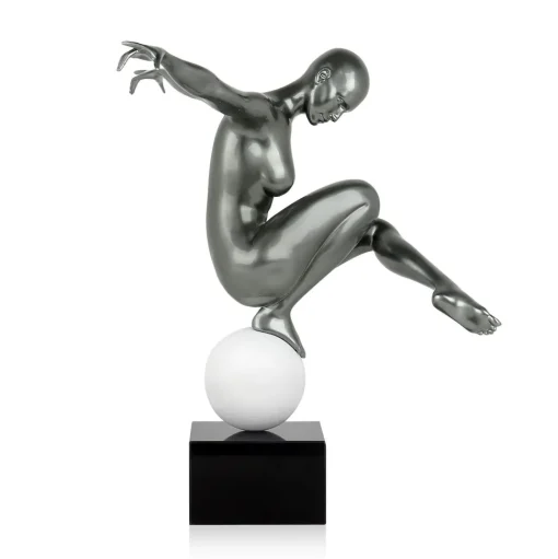 Orbital Dance 45cm Anthracite Resin Indoor Sculpture