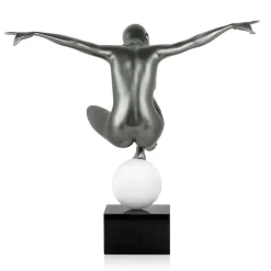 Orbital Dance 45cm Anthracite Resin Indoor Sculpture