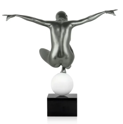 Orbital Dance 45cm Anthracite Resin Indoor Sculpture