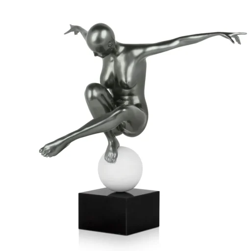 Orbital Dance 45cm Anthracite Resin Indoor Sculpture