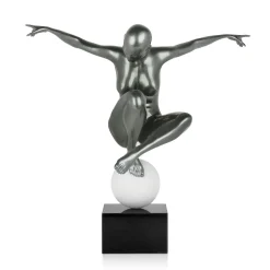 Orbital Dance 45cm Anthracite Resin Indoor Sculpture