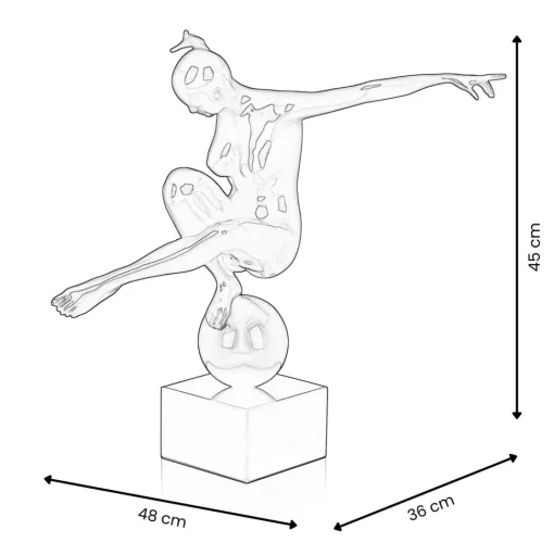 Orbital Dance 45cm Anthracite Resin Indoor Sculpture