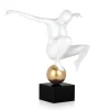 Orbital Dance 45cm White Resin Indoor Sculpture