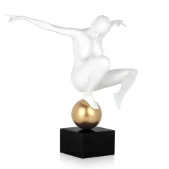 Orbital Dance 45cm White Resin Indoor Sculpture