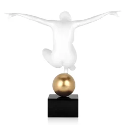 Orbital Dance 45cm White Resin Indoor Sculpture
