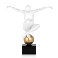 Orbital Dance 45cm White Resin Indoor Sculpture