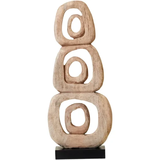 Orbital Elegance 57cm Wood Indoor Sculpture