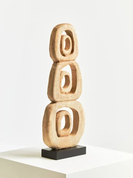 Orbital Elegance 57cm Wood Indoor Sculpture