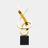 Orbital Motion 250cm Gold Metal Garden Sculpture