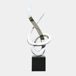 Orbital Motion 250cm Silver Metal Garden Sculpture