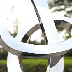 Orbital Motion 250cm Silver Metal Garden Sculpture