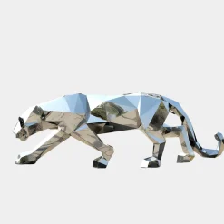 Panther 71cm Geometric Metal Garden Sculpture