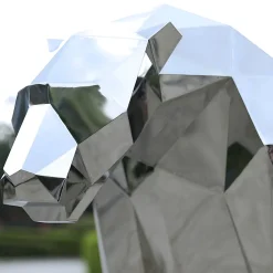 Panther 71cm Geometric Metal Garden Sculpture