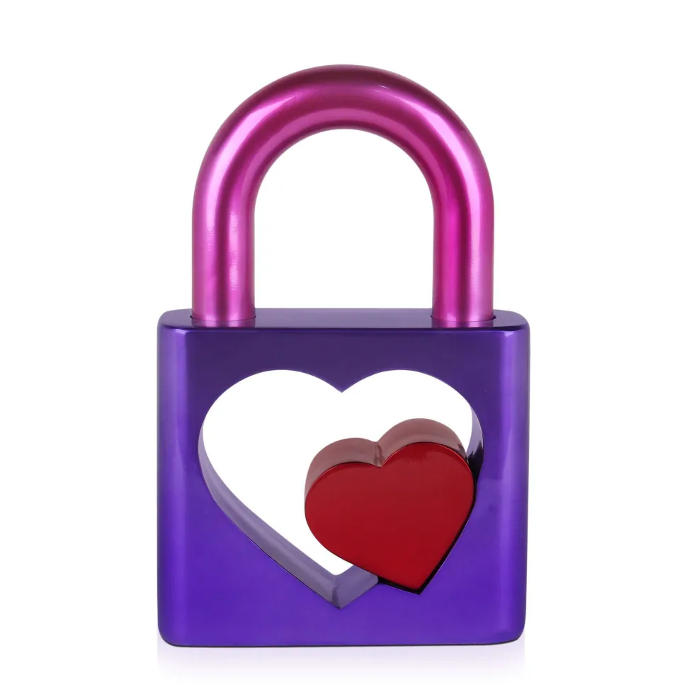 Passion Padlock 38cm Purple Resin Indoor Sculpture