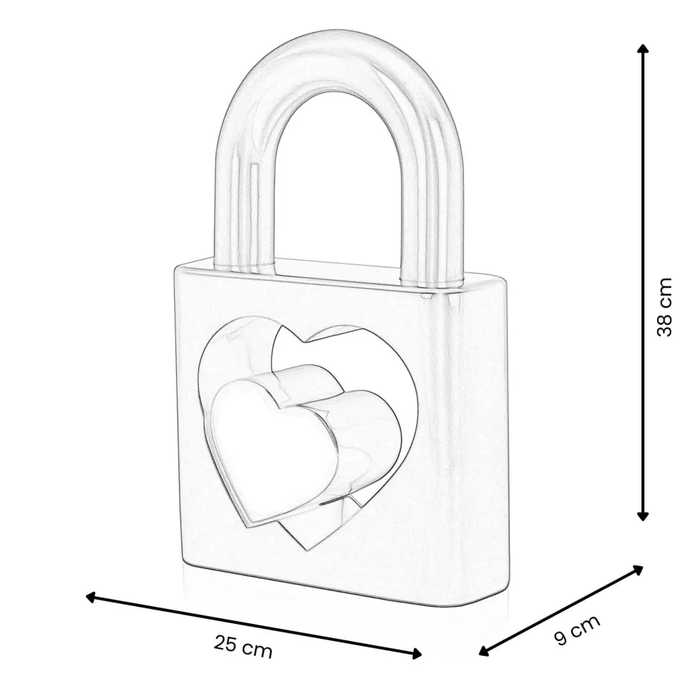 Passion Padlock 38cm Purple Resin Indoor Sculpture