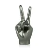 Peace Hand 28cm Anthracite Resin Indoor Sculpture
