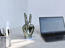 Peace Hand 28cm Anthracite Resin Indoor Sculpture