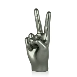 Peace Hand 28cm Anthracite Resin Indoor Sculpture