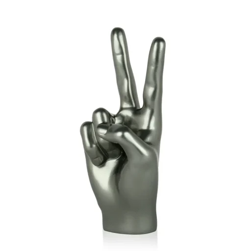 Peace Hand 28cm Anthracite Resin Indoor Sculpture