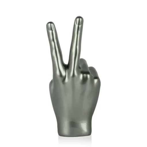 Peace Hand 28cm Anthracite Resin Indoor Sculpture