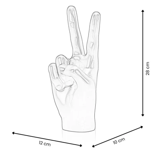 Peace Hand 28cm Anthracite Resin Indoor Sculpture
