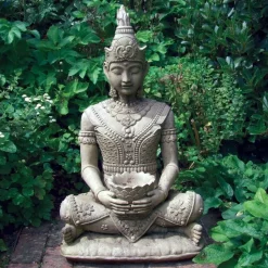 Peaceful Buddha Stone Garden Statue
