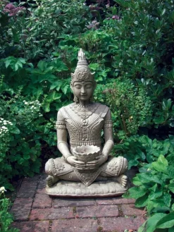 Peaceful Buddha Stone Garden Statue
