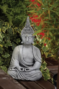 Pearl Hat Thai Stone Buddha Garden Ornament