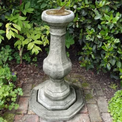 Pedestal Aged Brass Stone Garden Sundial