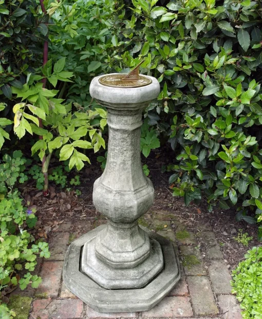 Pedestal Aged Brass Stone Garden Sundial