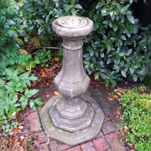 Pedestal Brass Stone Garden Sundial