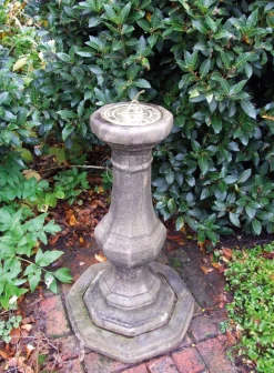 Pedestal Brass Stone Garden Sundial
