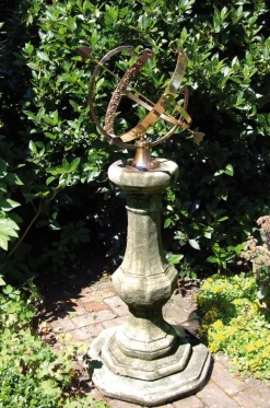 Pedestal Grand Armillary Stone Garden Sundial
