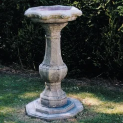 Pedestal Ornate Stone Garden Birdbath