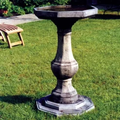 Pedestal Plain Stone Garden Birdbath